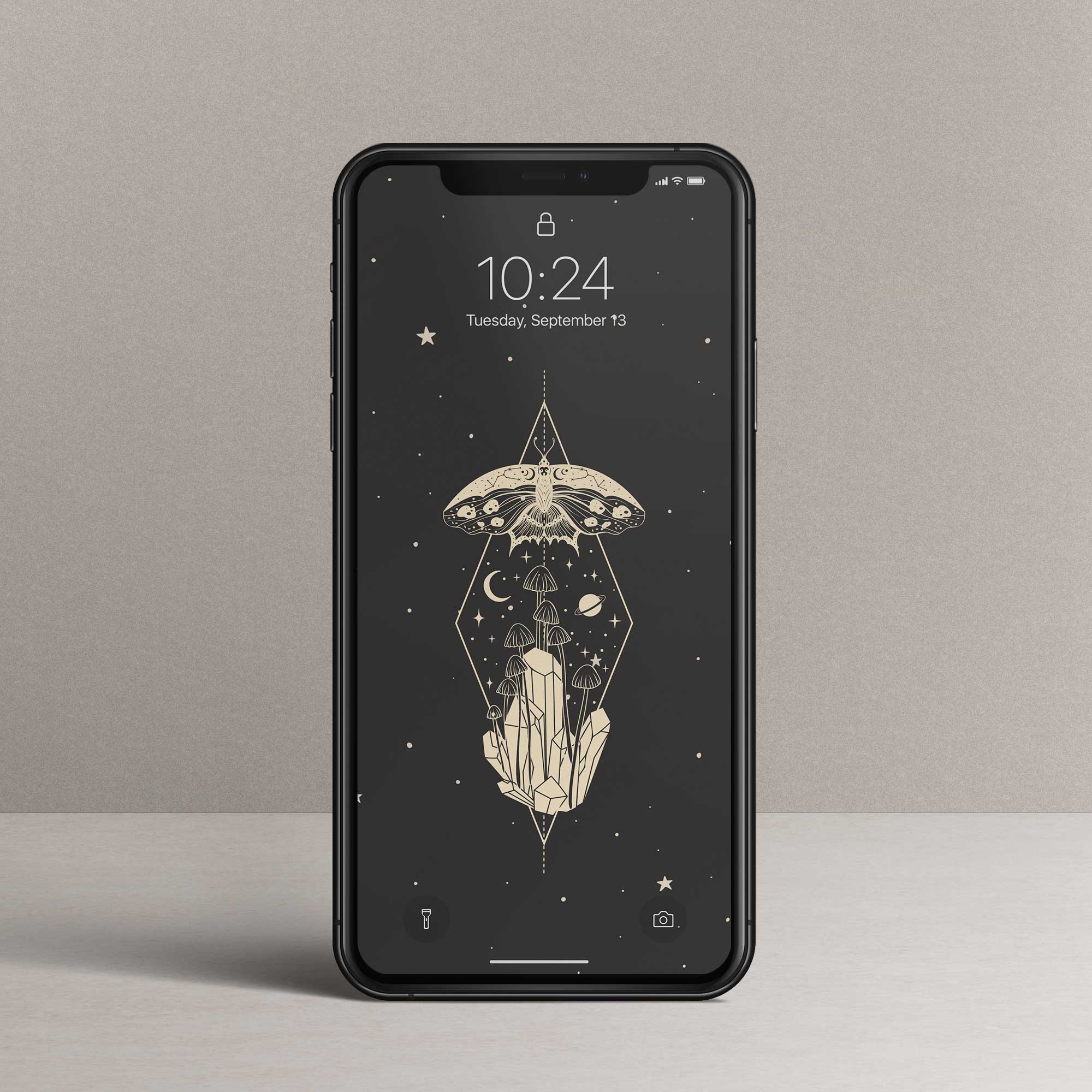 Phone Wallpaper “Moth & Mushrooms”