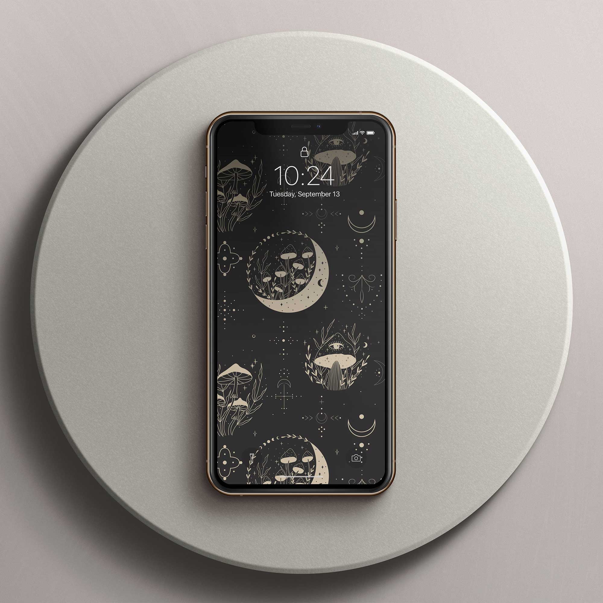 Phone Wallpaper “Mushroom & Moon”