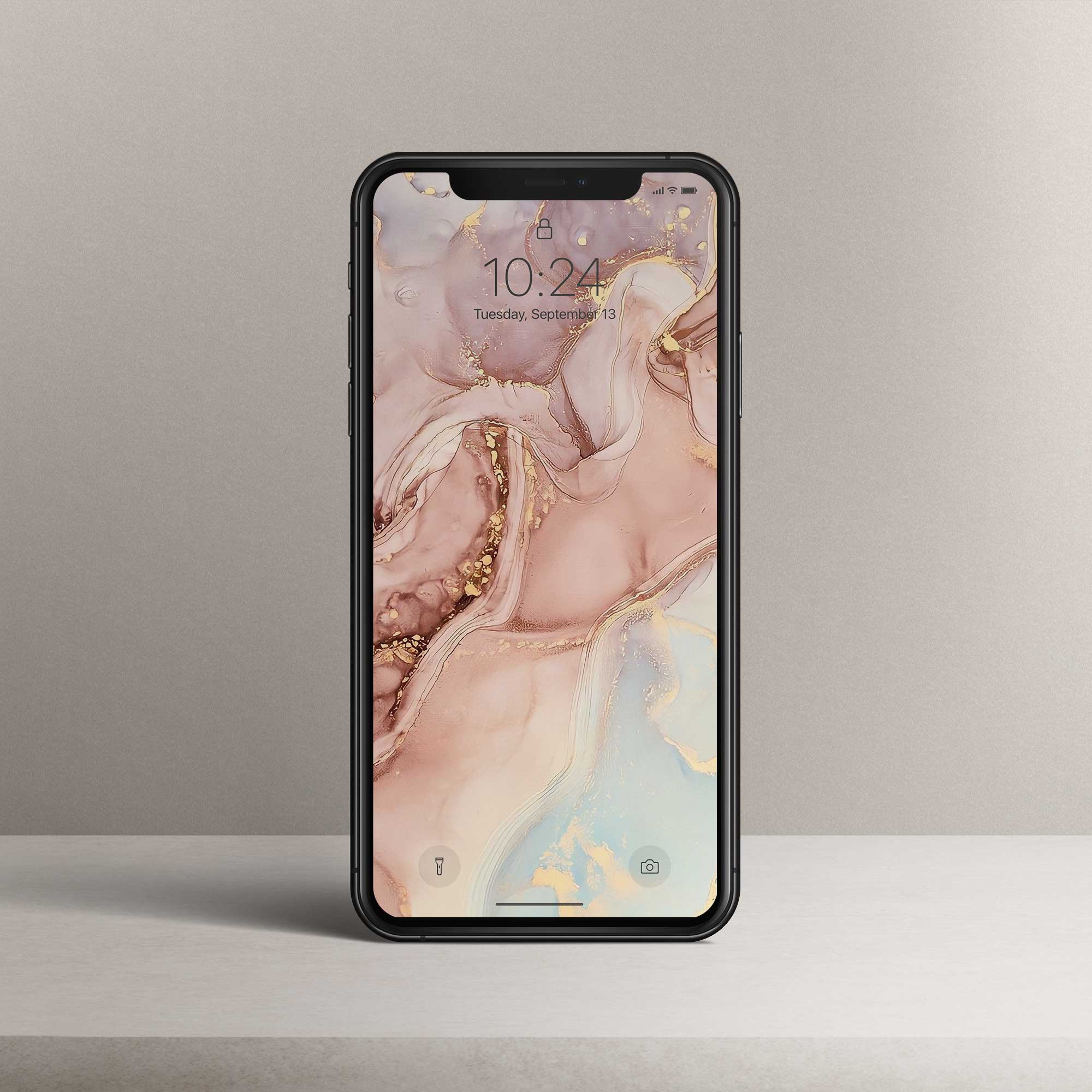 Phone Wallpaper “Pink & Gold Marble”