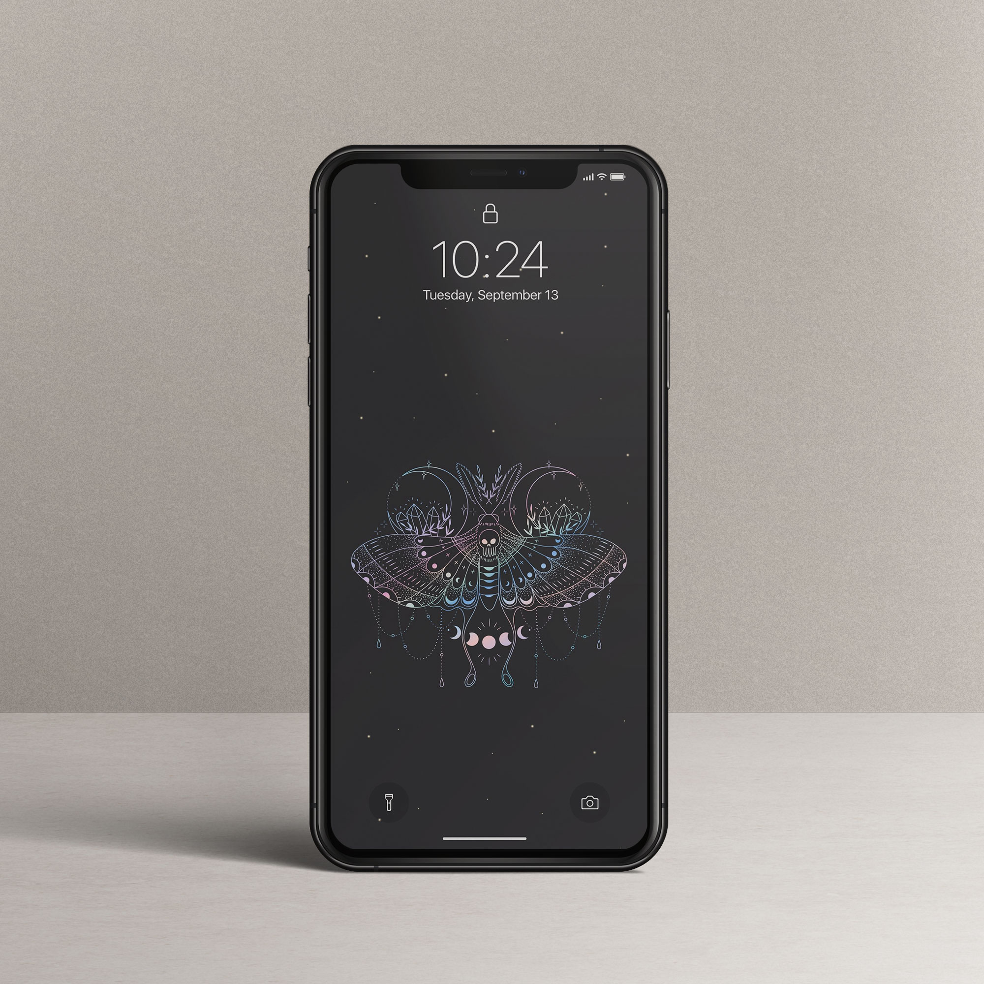 Phone Wallpaper “Rainbow Moth”