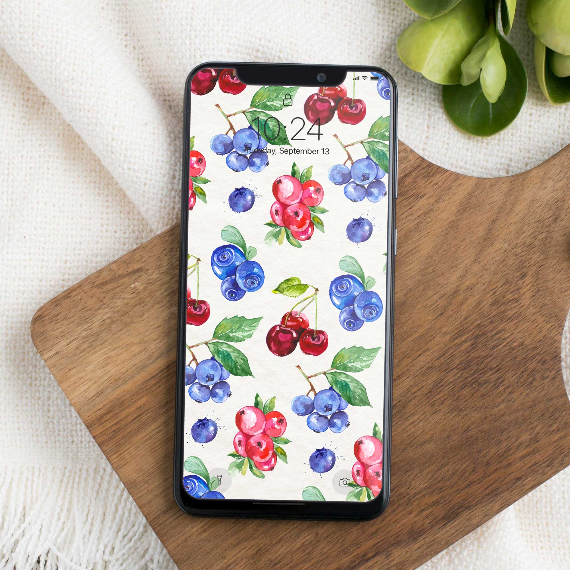 Phone Wallpaper “Watercolor Berries”