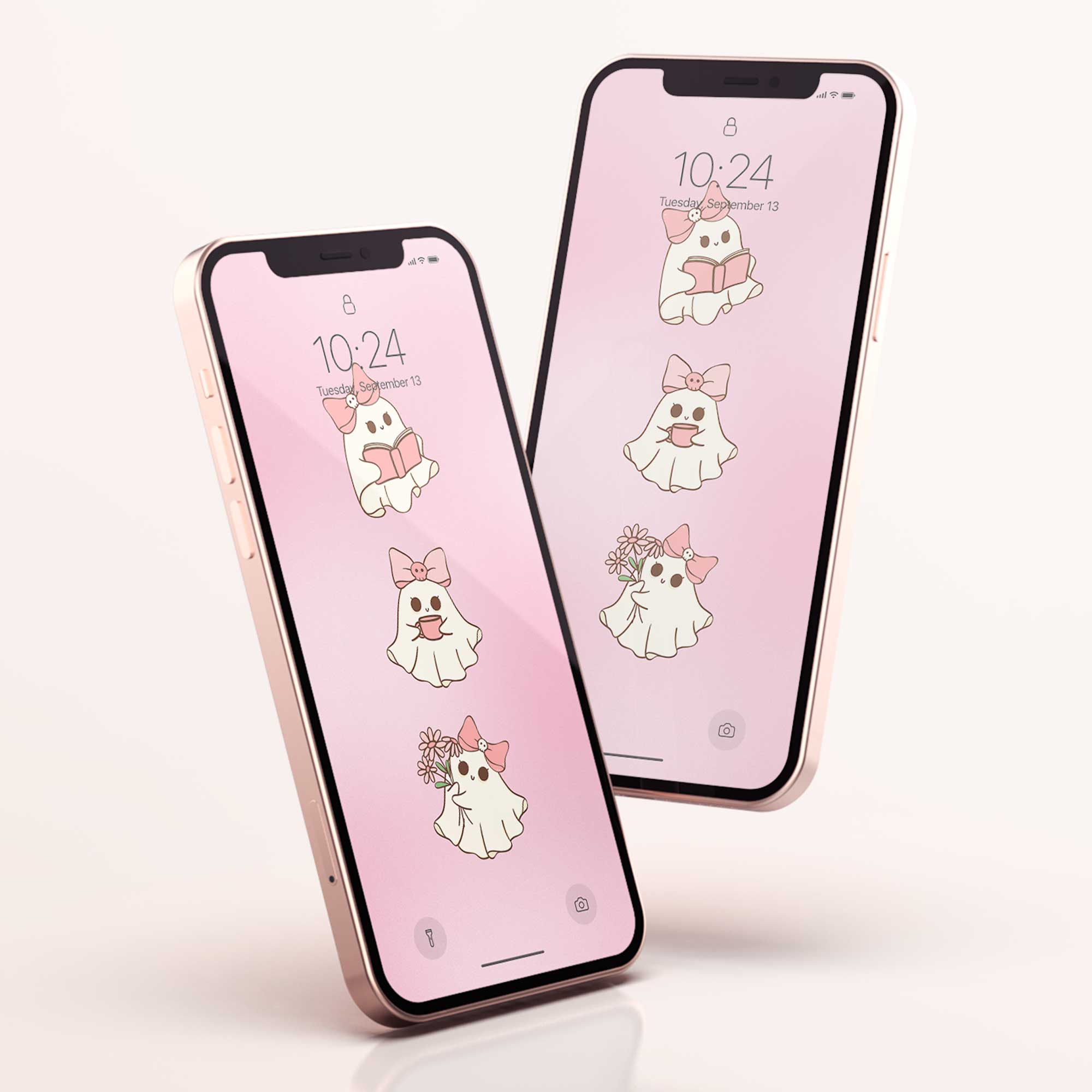 Phone Wallpaper “Cute Pink Ghost”