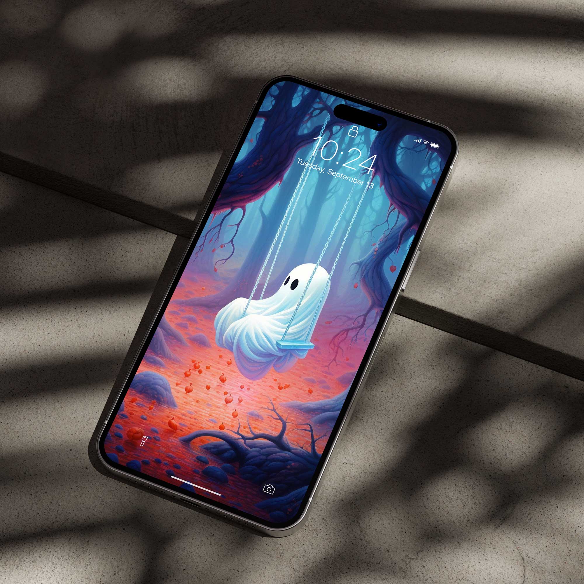 Phone Wallpaper “Ghost on Swing”